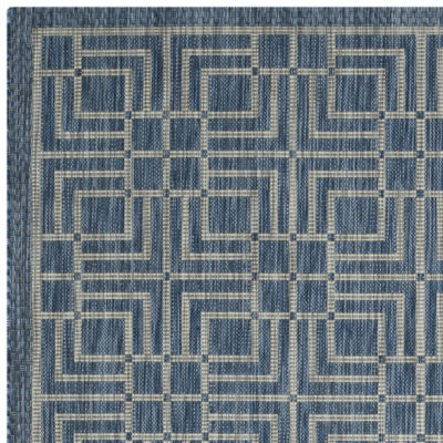 Safavieh Courtyard Collection Adelaide Geometric Indoor/Outdoor Square Area Rug
