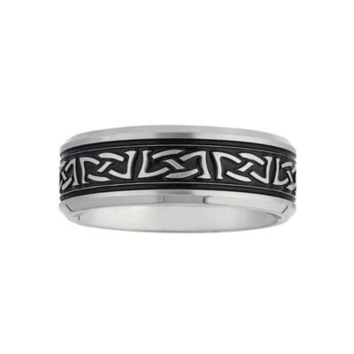 Mens 8MM Stainless Steel Wedding Band