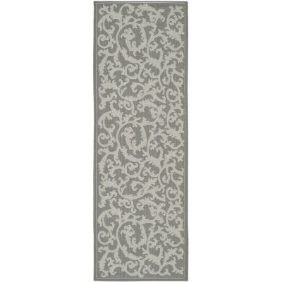 Safavieh Courtyard Collection Horatio Floral Indoor/Outdoor Runner Rug