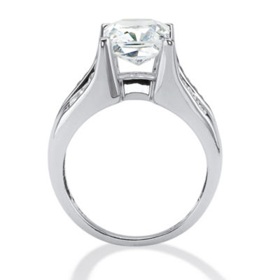 DiamonArt® Womens 4 3/4 CT. T.W. White Cubic Zirconia Platinum Over Silver Rectangular Engagement Ring