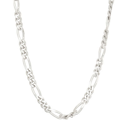 Sterling Silver 18 Inch Solid Figaro Chain Necklace