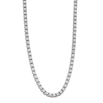 Sterling Silver 20 Inch Solid Box Chain Necklace