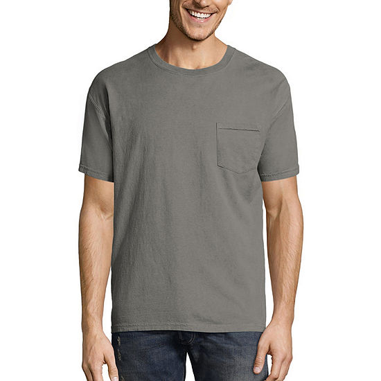 Hanes Men's ComfortWash Garment-Dyed Short Sleeve Tee with Pocket ...