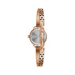 Caravelle Designed By Bulova Womens Rose Goldtone Stainless Steel Bracelet Watch 44l247