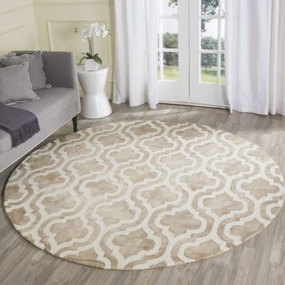 Safavieh Dip Dye Collection Elfrida Geometric Round Area Rug