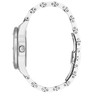 Bulova Marine Star Womens Diamond Accent White Strap Watch 98p172