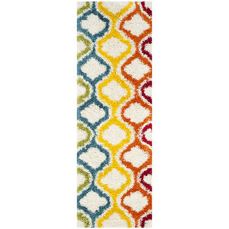 Safavieh Shag Kids Collection Mendoza Geometric Runner Rug, One Size, Multiple Colors