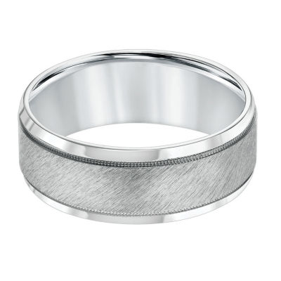 8MM 14K White Gold Wedding Band