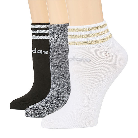 adidas Core 3 Stripe 3 Pair Low Cut Socks Womens