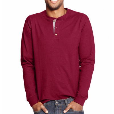 Buy Men's Super Combed Cotton Rich Solid Full Sleeve Henley T-Shirt -  Burgundy US87