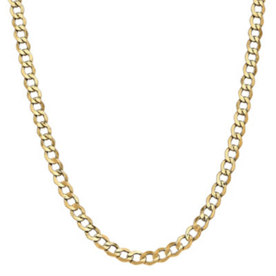 14K Gold Inch Semisolid Curb Chain Necklace