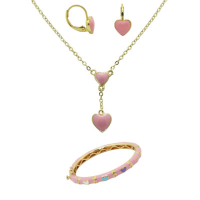 10K Gold Over Brass Heart 3-pc. Jewelry Set