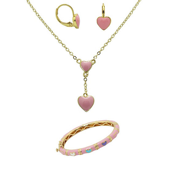10K Gold Over Brass Heart 3-pc. Jewelry Set