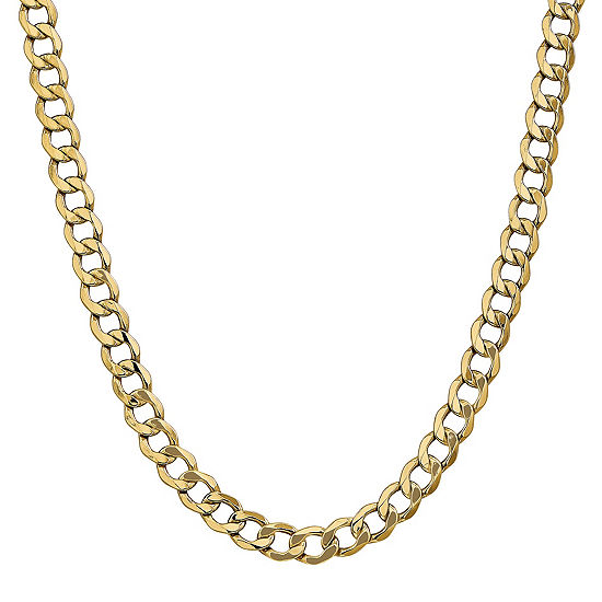 14K Gold 18 Inch Semisolid Curb Chain Necklace