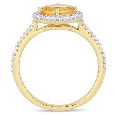 Womens 1/ CT. T.W. Genuine Yellow Citrine 10K Gold Cocktail Ring