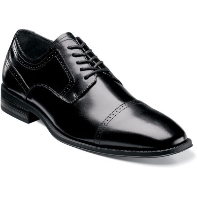 Stacy Adams Waltham Mens Leather Cap Toe Lace Oxford Dress Shoes