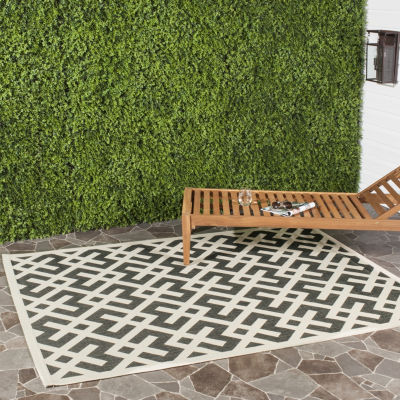 Safavieh Courtyard Collection Darrin Geometric Indoor/Outdoor Square Area Rug