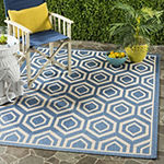 Safavieh Courtyard Collection Carmella Geometric Indoor/Outdoor Square Area Rug