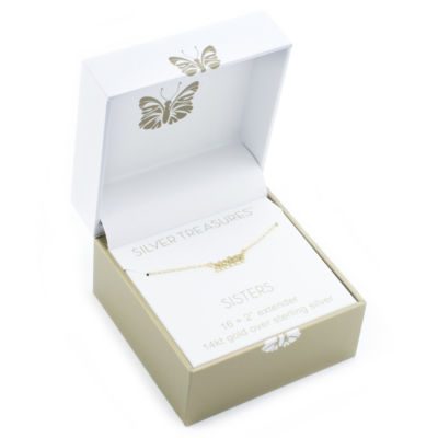 Silver Treasures Sister Womens 24K Gold Over Silver 16 Inch Pendant Necklace