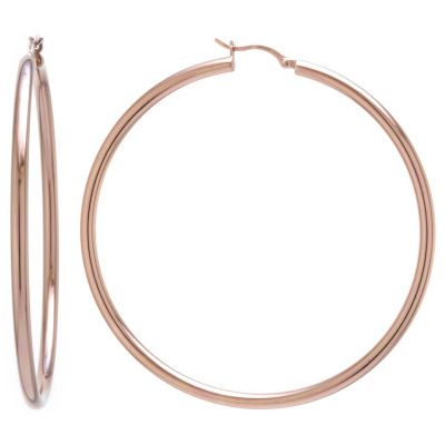 Womens 14K Gold Over Silver Sterling Silver 65mm Hoop Earrings