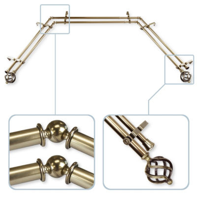 Rod Desyne Twist Double Bay Window Rod