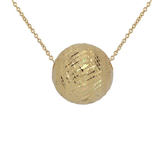 Made In Italy Womens 14K Gold Disco Ball Pendant Necklace