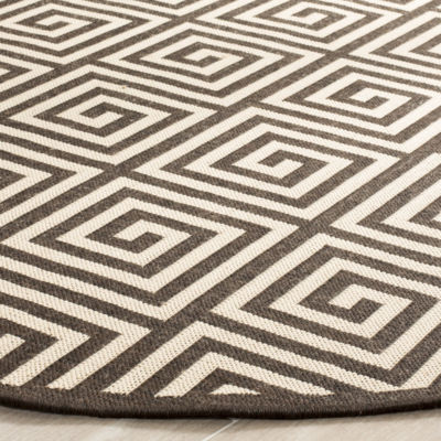 Safavieh Linden Collection Zoie Geometric Round Area Rug, Color: Cream ...