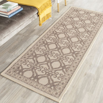 Safavieh Courtyard Collection Desi Geometric Indoor/Outdoor Runner Rug