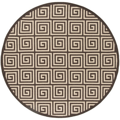 Safavieh Linden Collection Zoie Geometric Round Area Rug, Color: Cream ...