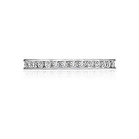 Diamonart Cubic Zirconia Sterling Silver Eternity Band Ring, 9, Sterling Silver