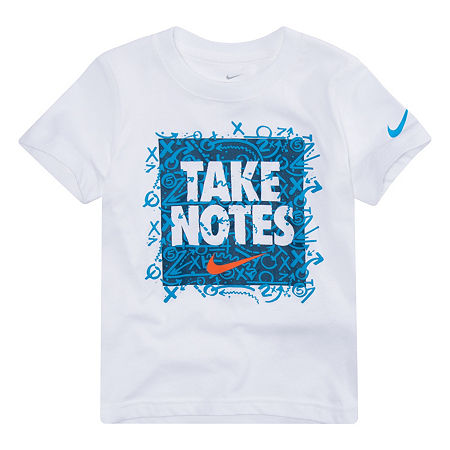 Nike Toddler Boys Round Neck Short Sleeve Graphic T-Shirt, 2t, White