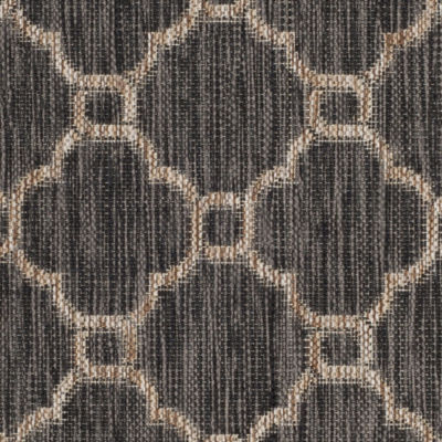 Safavieh Courtyard Collection Ian Geometric Indoor/Outdoor Round Area Rug