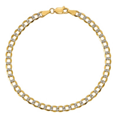 14K Gold 7 Inch Semisolid Curb Chain Bracelet JCPenney