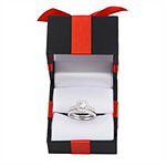 1 CT. T.W. Diamond Cushion Halo Bridal Set in 10K or 14K White Gold