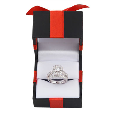 2 CT.T.W. Natural Diamond Cushion Halo Bridal Set in 10K or 14K Gold