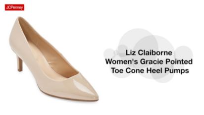 Liz Claiborne Womens Gracie Pointed Toe Cone Heel Pumps - JCPenney