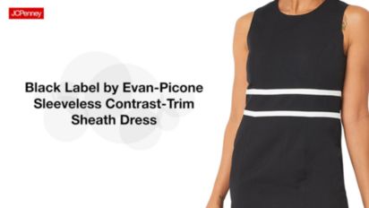 Black Label by Evan-Picone Sleeveless Contrast-Trim Sheath Dress