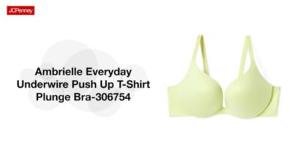 Ambrielle Everyday Underwire Push Up T-Shirt Plunge Bra-306754
