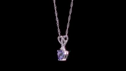 Genuine Tanzanite & Diamond-Accent 10K White Gold Heart