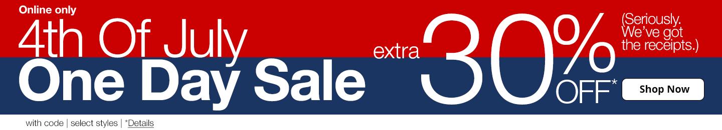 4th of July One Day Sale
