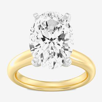 5 CT LGWD 14K Gold Oval Solitaire Ring