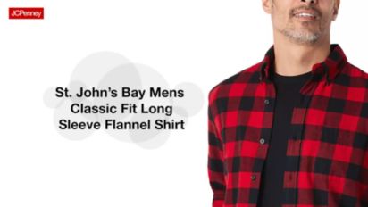 St. John's Bay Mens Classic Fit Long Sleeve Flannel Shirt - JCPenney