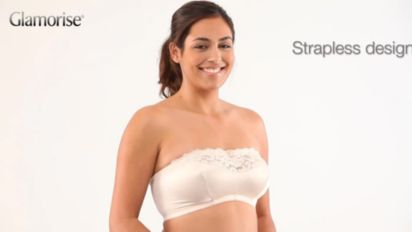 Glamorise Complete Comfort Stretch Cup Bandeau Unlined Wireless Strapless  Bra-1800