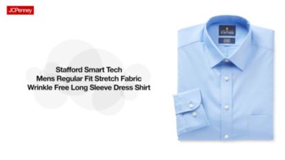 Stafford Smart Tech Mens Regular Fit Stretch Fabric Wrinkle Free Long  Sleeve Dress Shirt - JCPenney