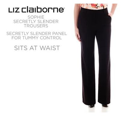 Liz Claiborne Women's Pants Size 14 Dress Black Straight Leg Sophie