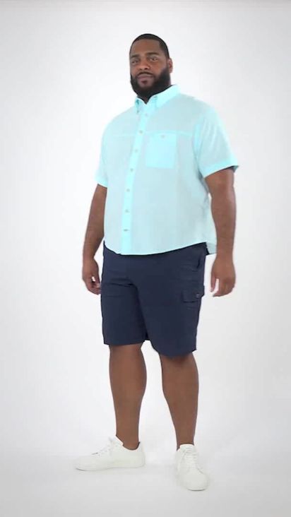 IZOD Saltwater Big and Tall Mens Classic Fit Short Sleeve Button-Down Shirt  - JCPenney