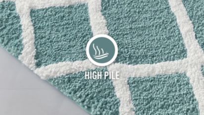 Shop Reversible High Pile Tufted Microfiber Bath Rug Aqua