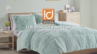 NEW! ~ COZY ULTRA SOFT PLUSH IVORY WHITE FAUX FUR SHAGGY FLUFFY COMFORTER  SET