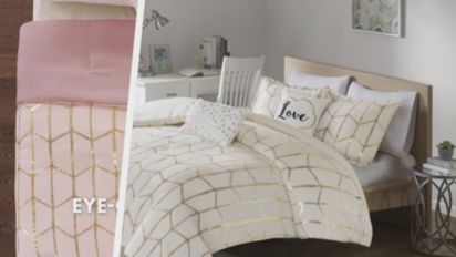 Intelligent Design Khloe 4-Piece Blush/Gold Twin Comforter Set