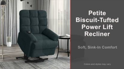 ProLounger Xeta Biscuit Tufted Power Recline and Lift Chair in Stain Resistant Microfiber Color Blue JCPenney